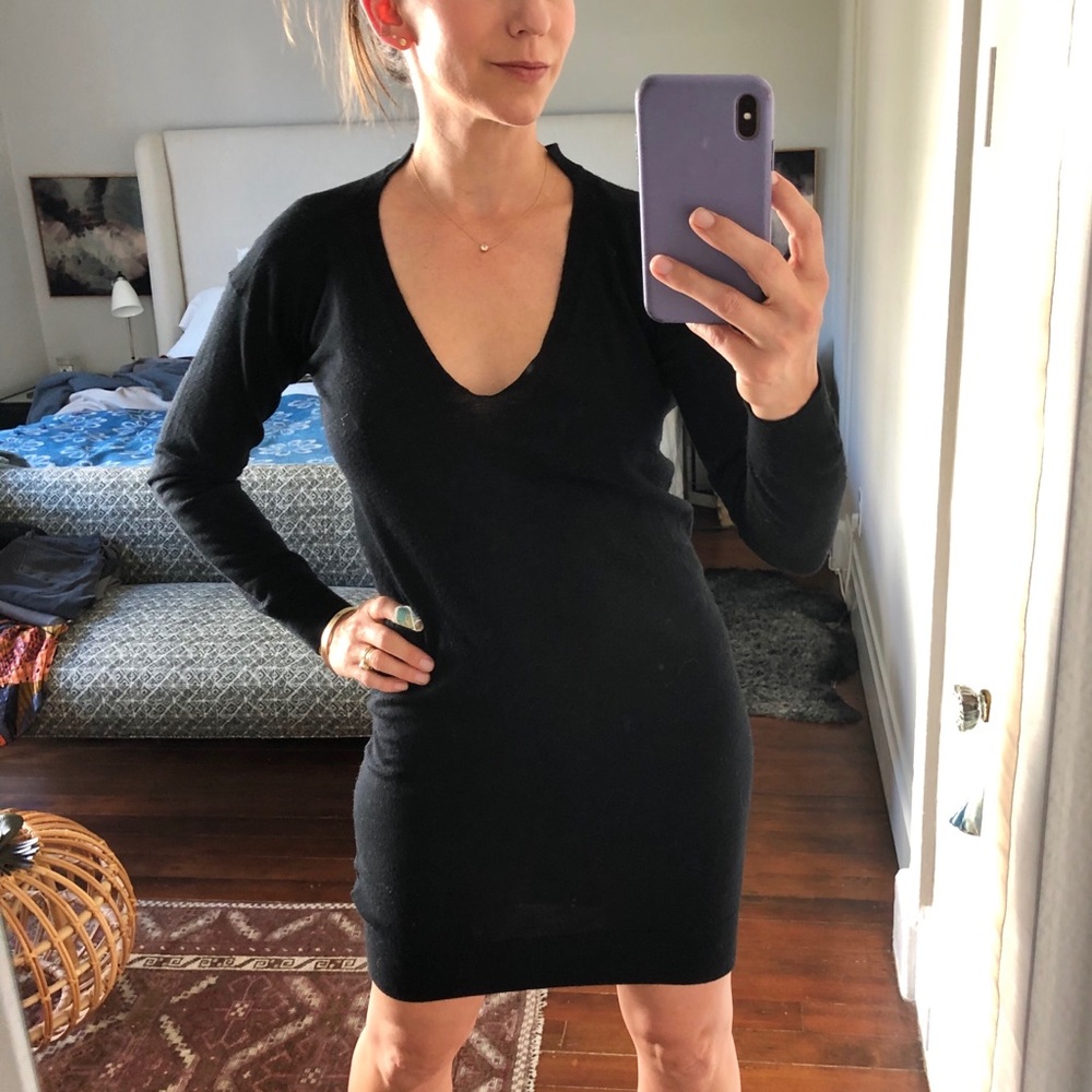 ALLUDE black sweater dress